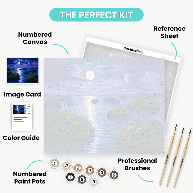 Moonrise Over Mangroves - Paint by Numbers Kit
