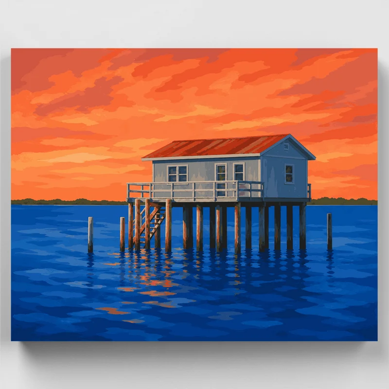 Stiltsville Sunset House - Paint by Numbers Kit