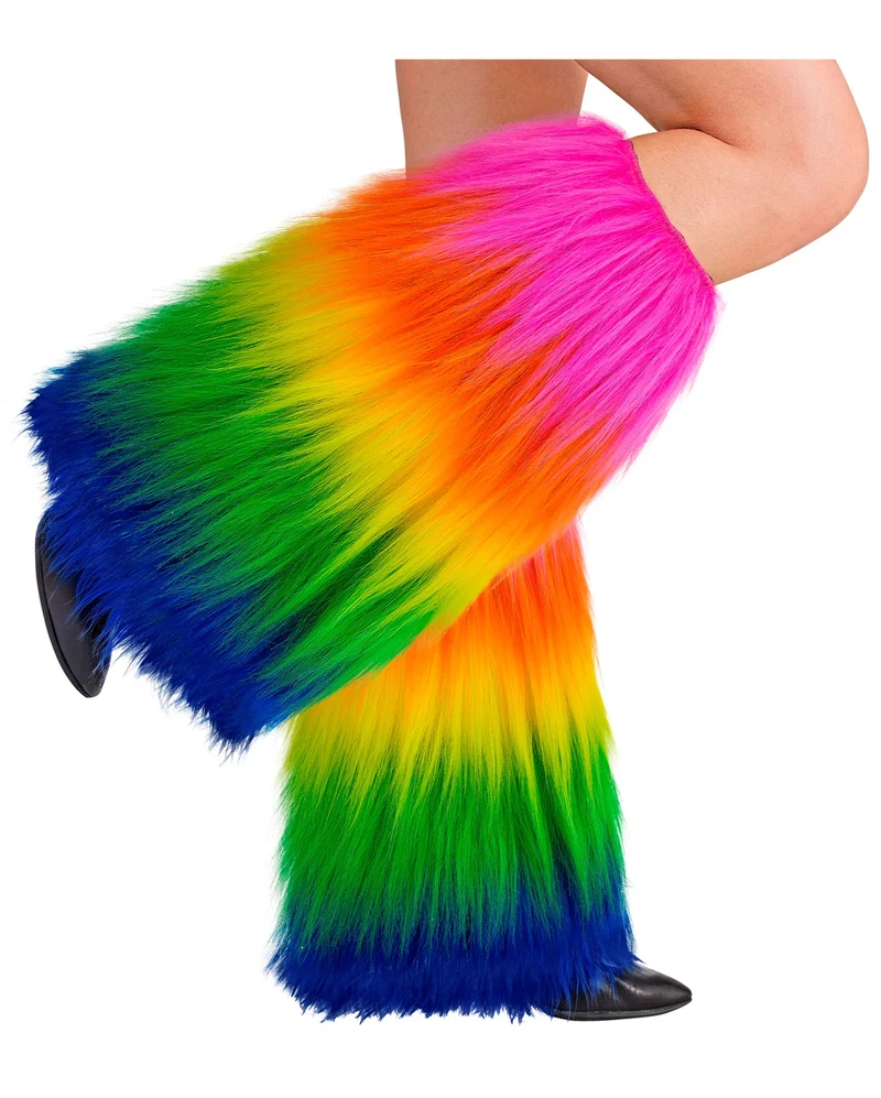 Regenbogen Kunstfell Beinstulpen