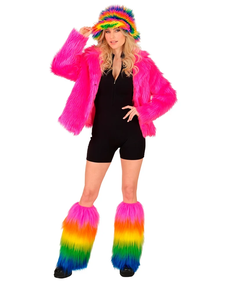 Regenbogen Kunstfell Beinstulpen