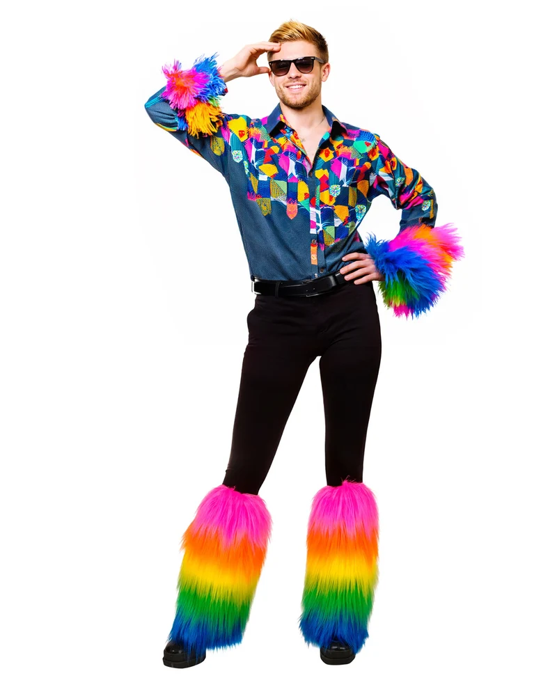 Regenbogen Kunstfell Beinstulpen