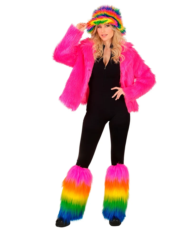 Regenbogen Kunstfell Beinstulpen