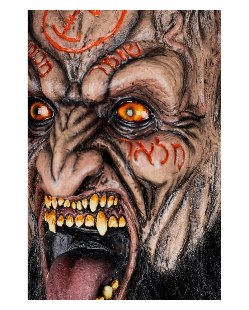 Gehörnte Abadon Teufels Maske mit Bart