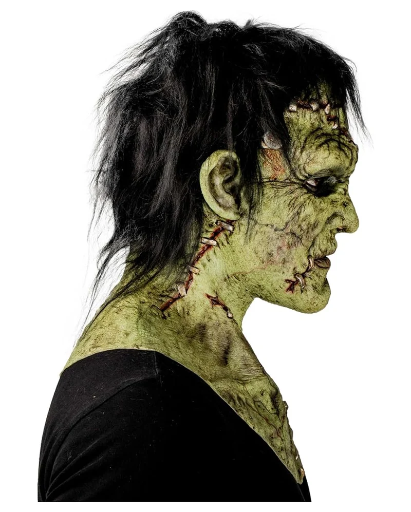 Grüne Frankenstein Monster Maske mit Haaren