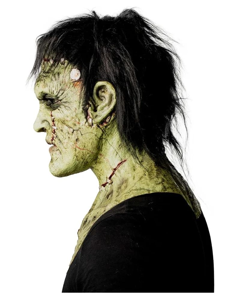 Grüne Frankenstein Monster Maske mit Haaren