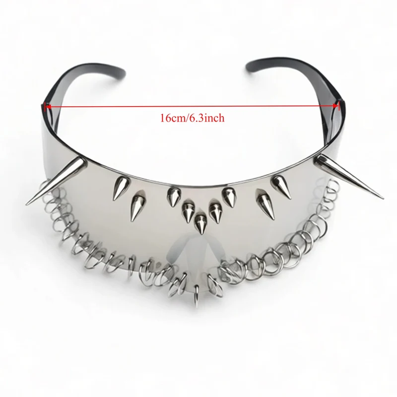 Unisex Cyberpunk Ring-Brille mit Nieten