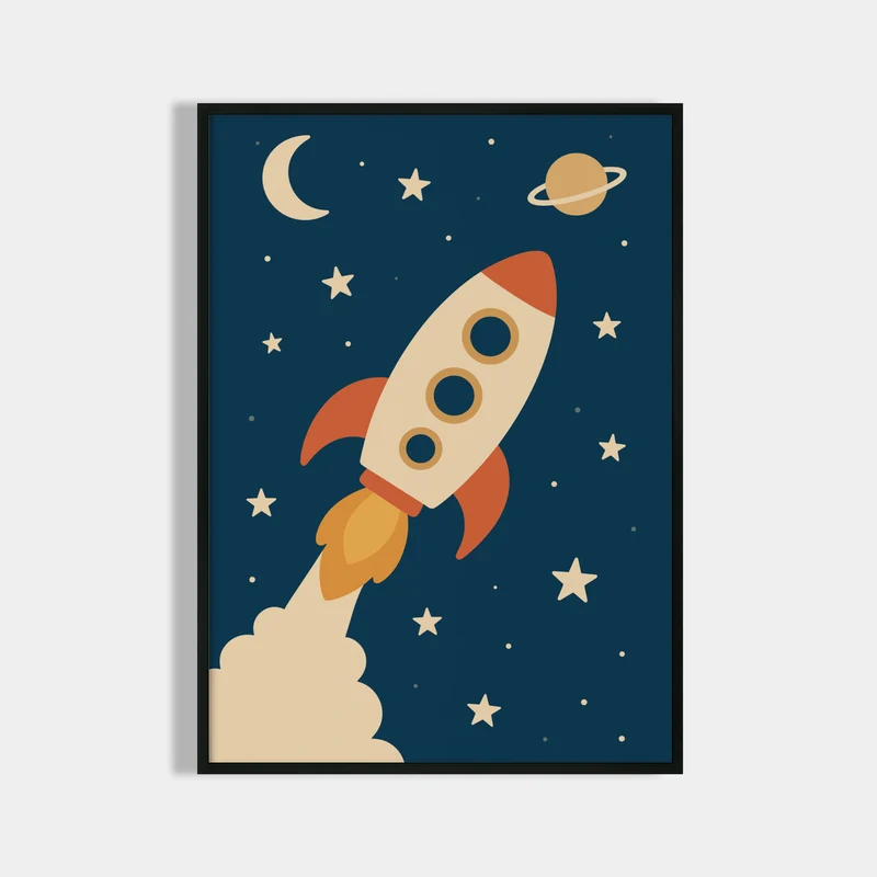 Kinderzimmer Poster personalisiert mit Namen, Babyzimmer Deko Weltraum Bilder, Astronaut Poster, Baby Geschenk Geburt Eltern, Poster Prints