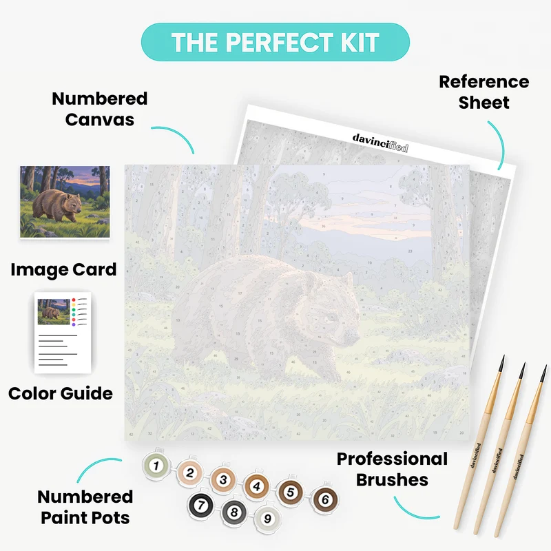 Dusk Wombat Wander - Paint by Numbers Kit