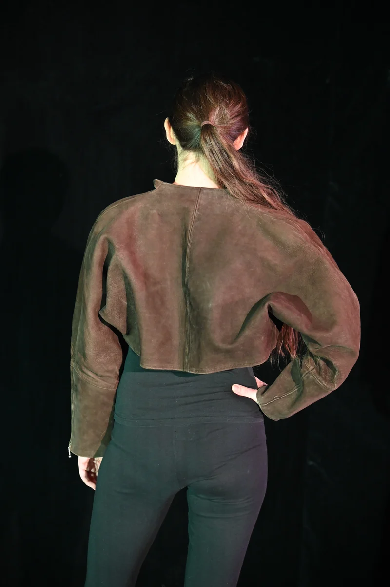 Jacke - Bolero aus Nubuk-Leder - W195