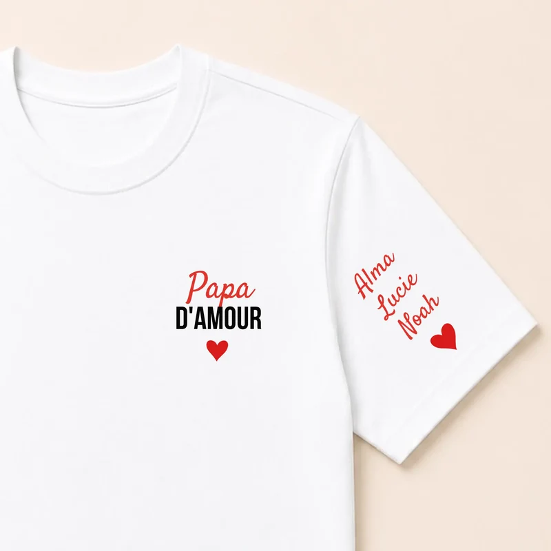 T-shirt personnalisé papa - Papa d'amour