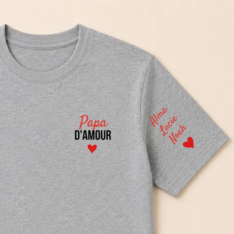 T-shirt personnalisé papa - Papa d'amour