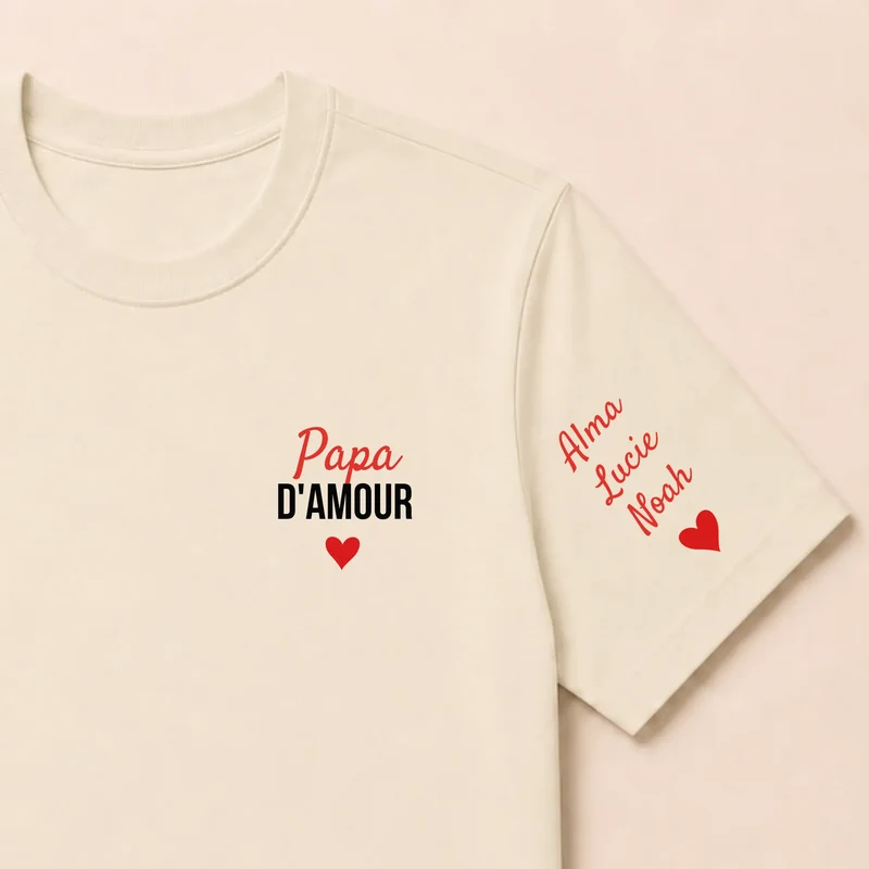 T-shirt personnalisé papa - Papa d'amour