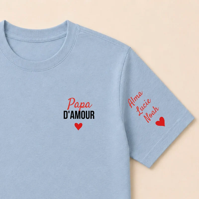 T-shirt personnalisé papa - Papa d'amour