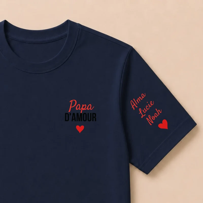 T-shirt personnalisé papa - Papa d'amour