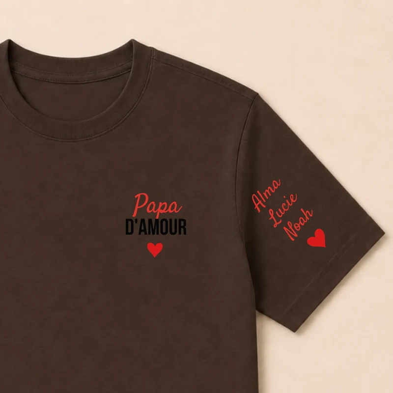 T-shirt personnalisé papa - Papa d'amour