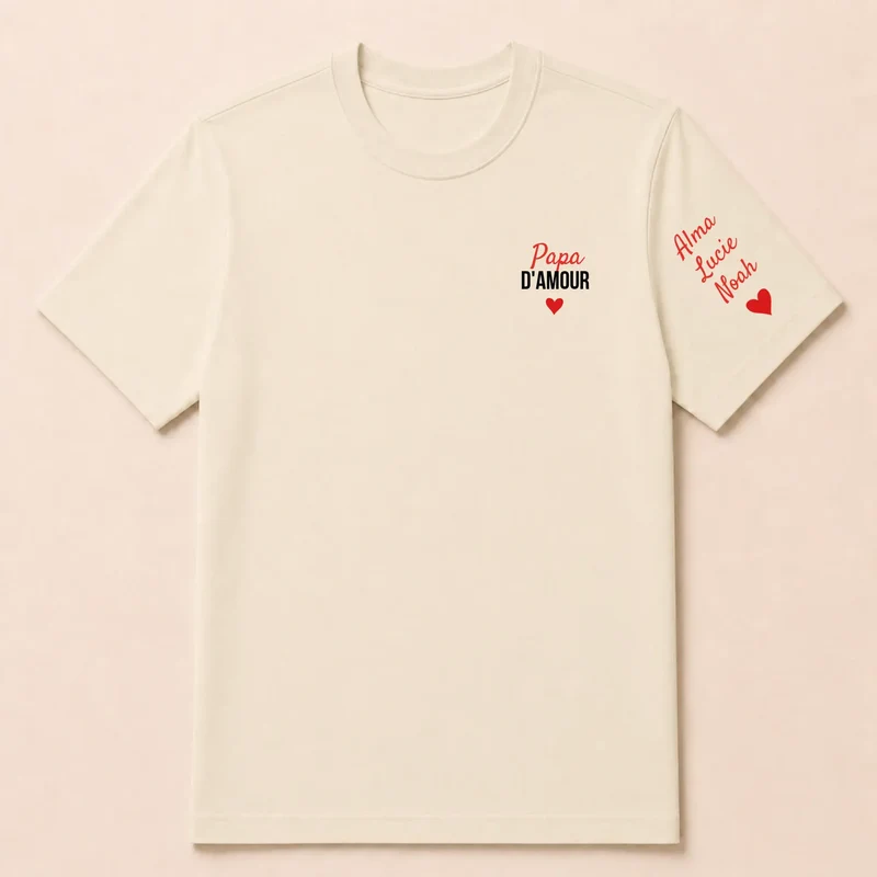 T-shirt personnalisé papa - Papa d'amour