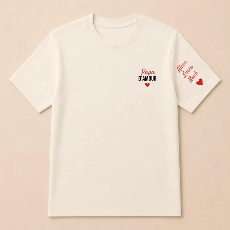 T-shirt personnalisé papa - Papa d'amour