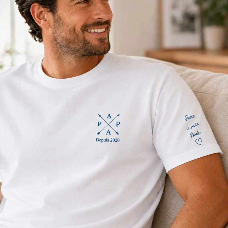 T-shirt personnalisé papa - Papa depuis