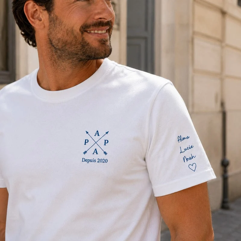 T-shirt personnalisé papa - Papa depuis