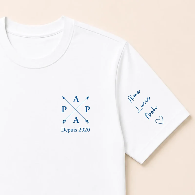 T-shirt personnalisé papa - Papa depuis