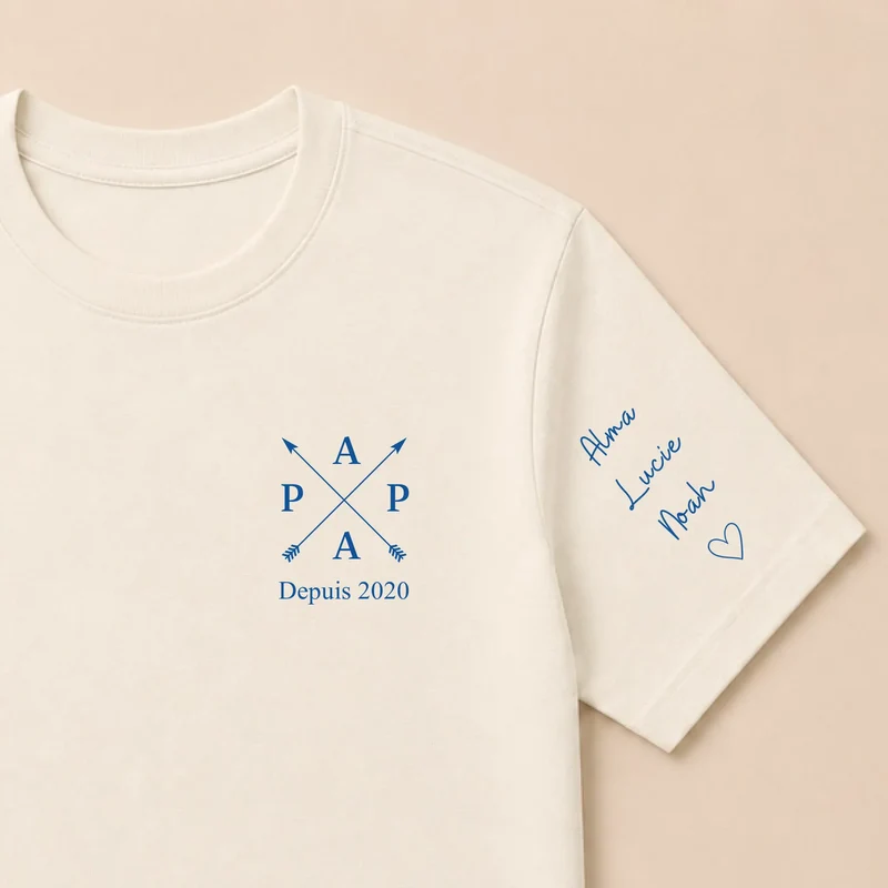 T-shirt personnalisé papa - Papa depuis