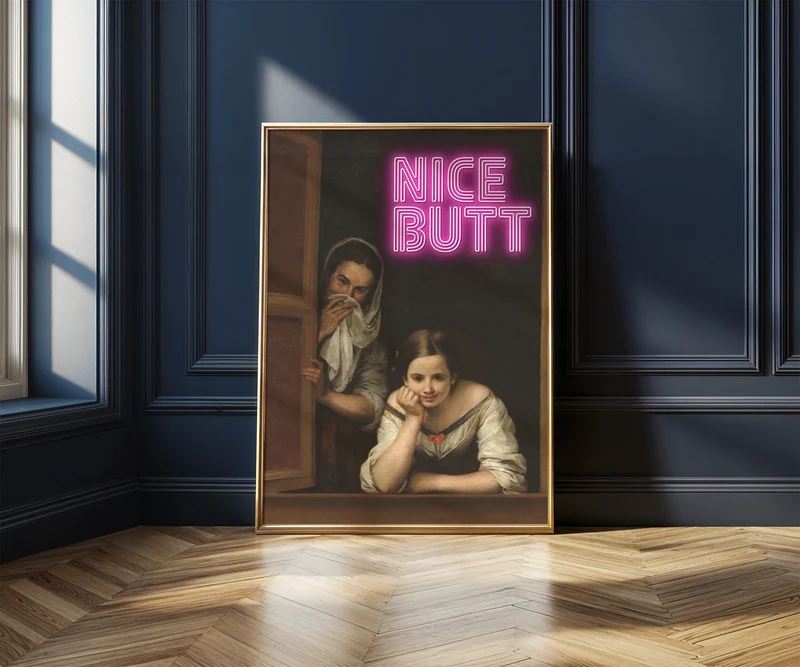 Badezimmer Bilder Lustig Nice Butt Poster Schlafzimmer Bild Gäste WC Deko Badezimmer Print Poster Vintage Deko Trendige Poster Art Deco