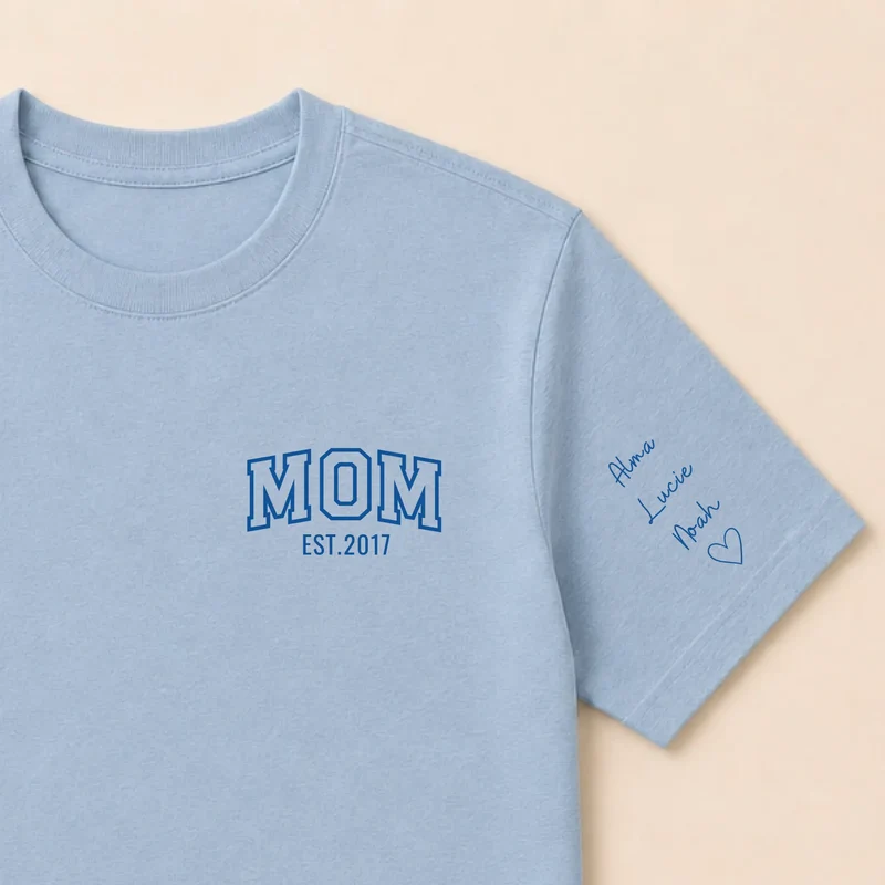 Pull personnalisé maman - MOM avec prénoms brodés