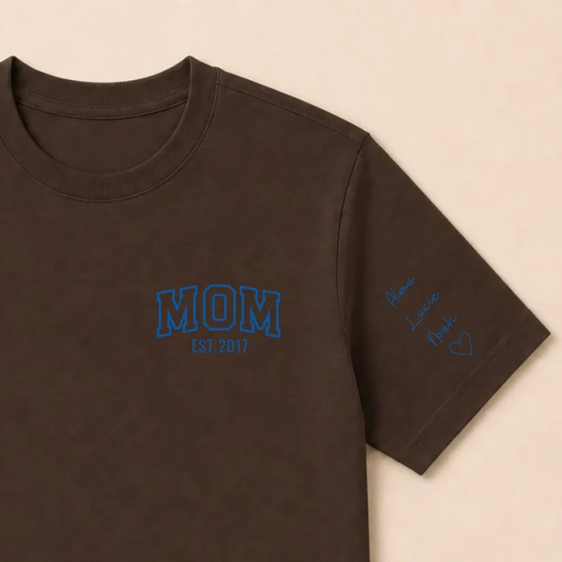 Pull personnalisé maman - MOM avec prénoms brodés