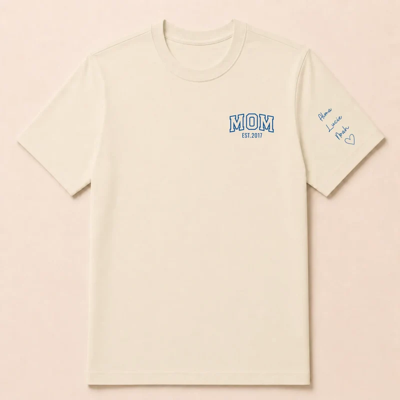Pull personnalisé maman - MOM avec prénoms brodés