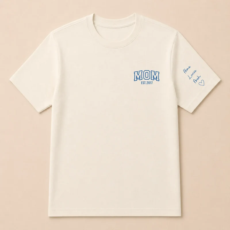 Pull personnalisé maman - MOM avec prénoms brodés
