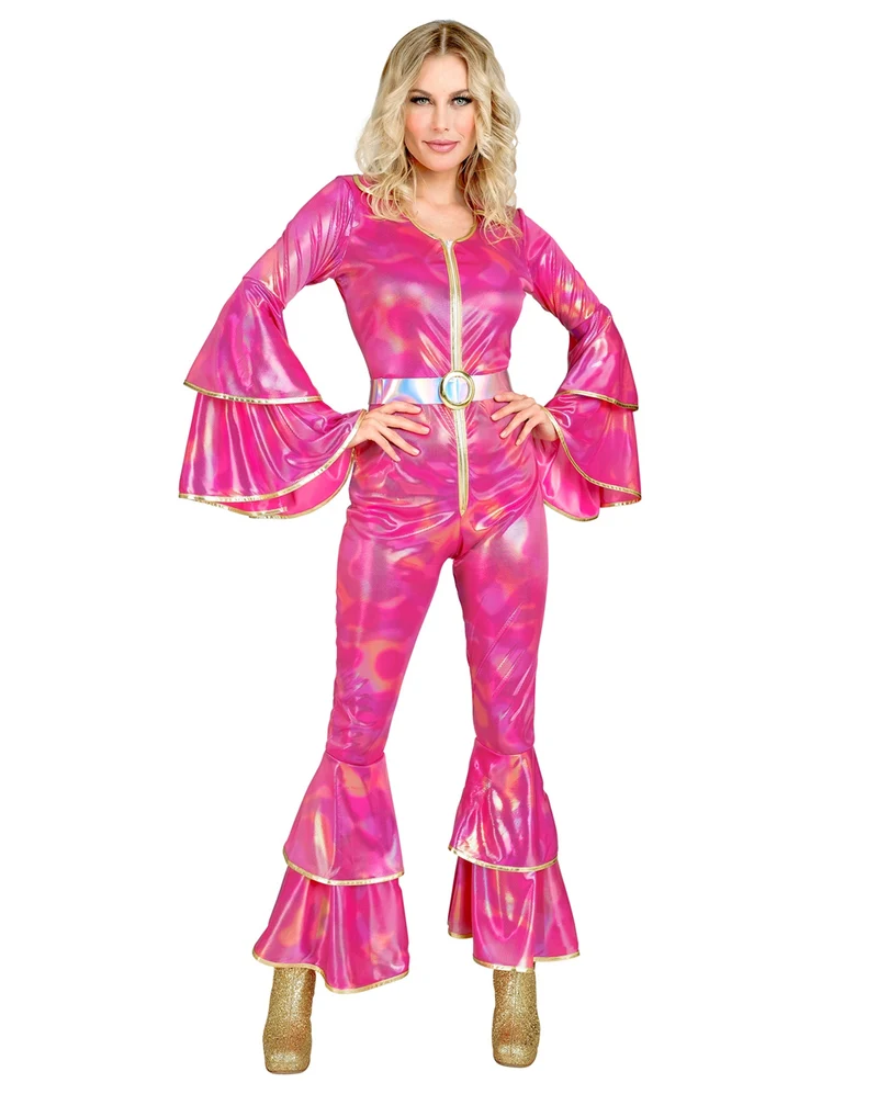 70er Jahre Pop Star Disco Overall Pink