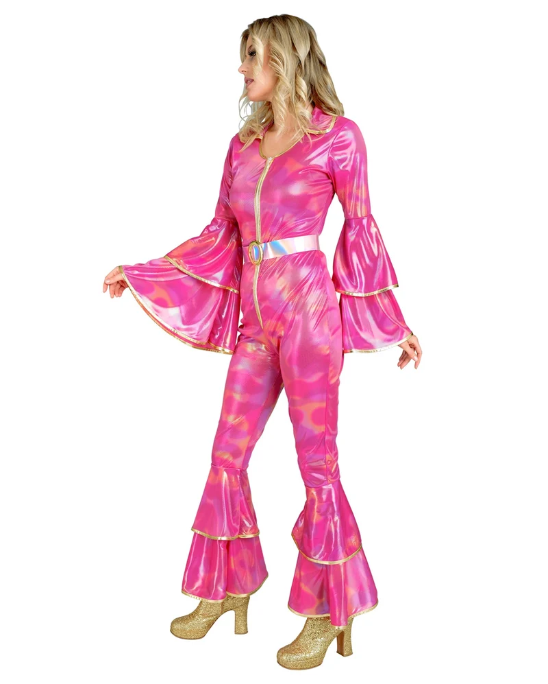 70er Jahre Pop Star Disco Overall Pink