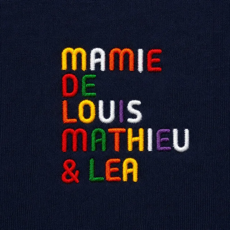T-shirt personnalisé mamie - Prénoms multicolores brodés