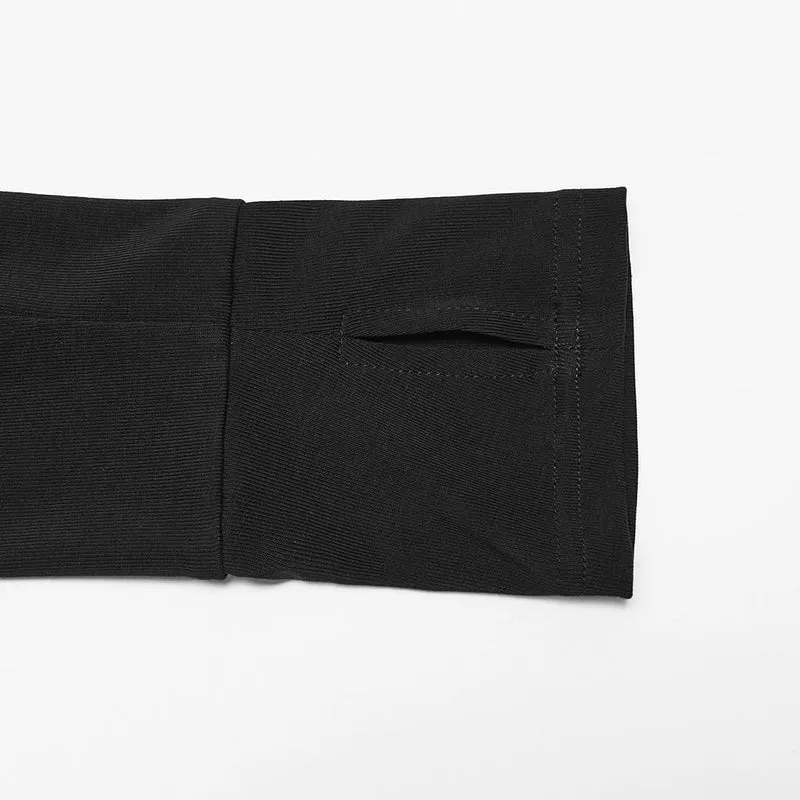 Gothic Herren-Langarmshirt mit asymmetrischem Rollkragen