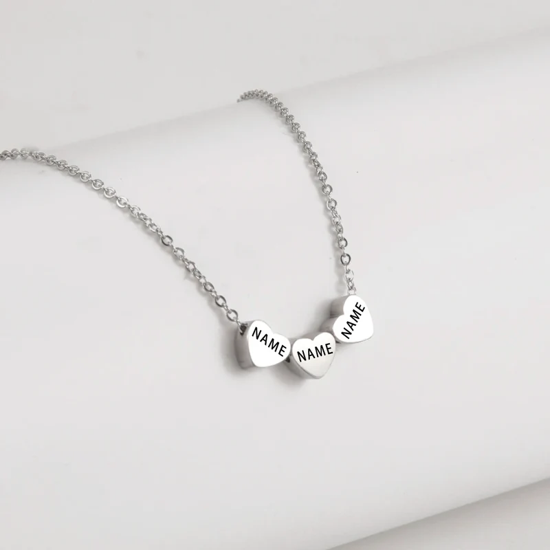 Familienkette Plättchen Silber