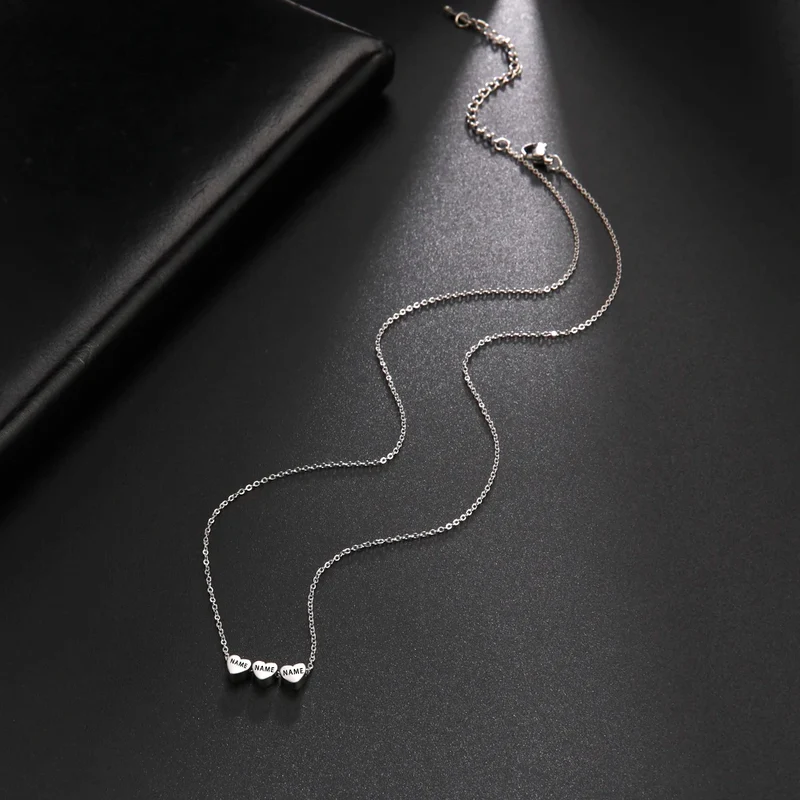 Familienkette Plättchen Silber