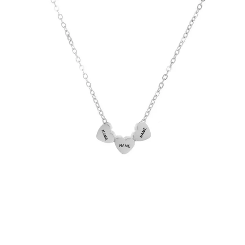 Familienkette Plättchen Silber