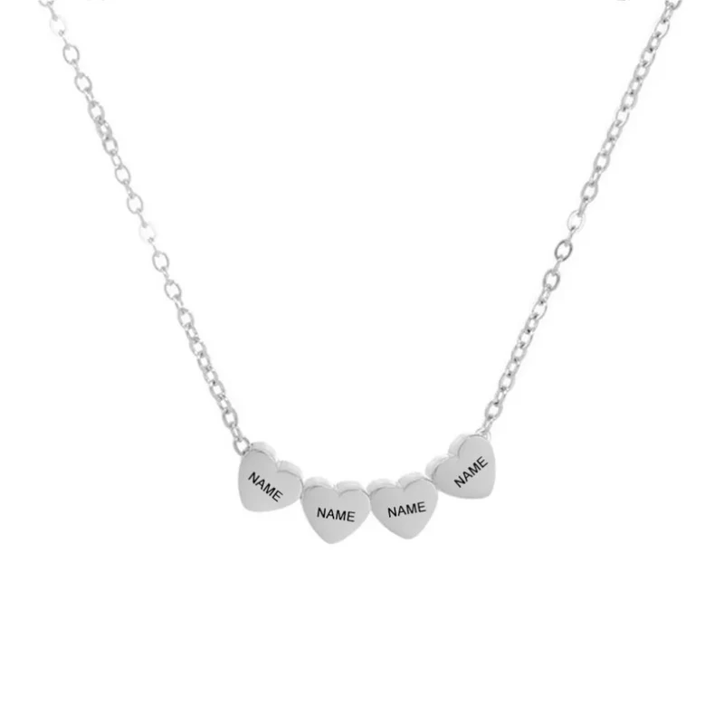 Familienkette Plättchen Silber