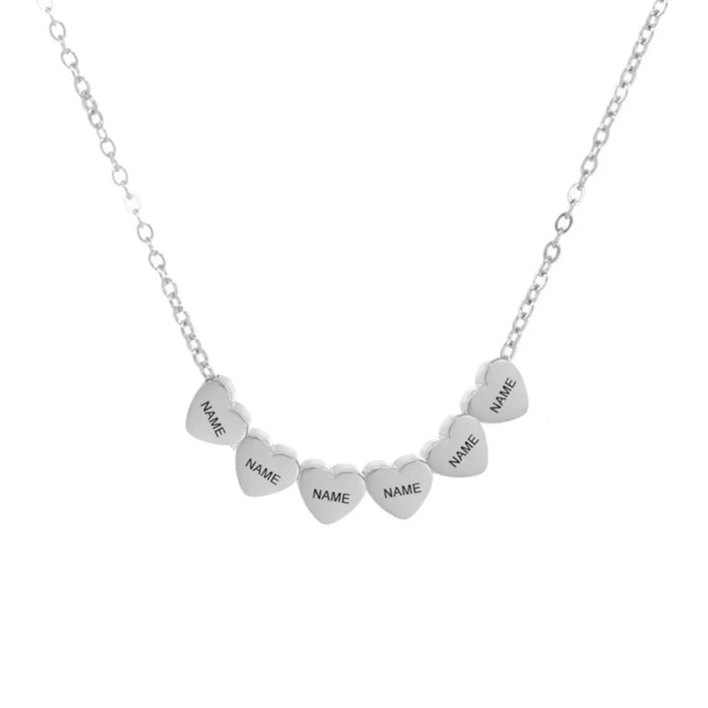 Familienkette Plättchen Silber