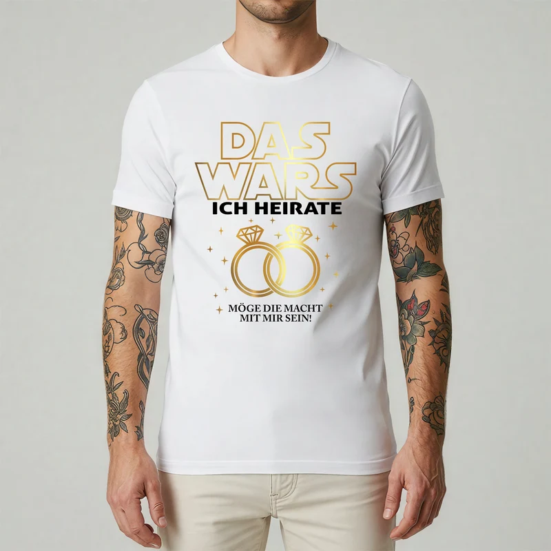 DAS WARS JGA Shirt Männer Junggesellenabschied Jga T-Shirts Hochzeit Bräutigam Wunschname Shirts jga
