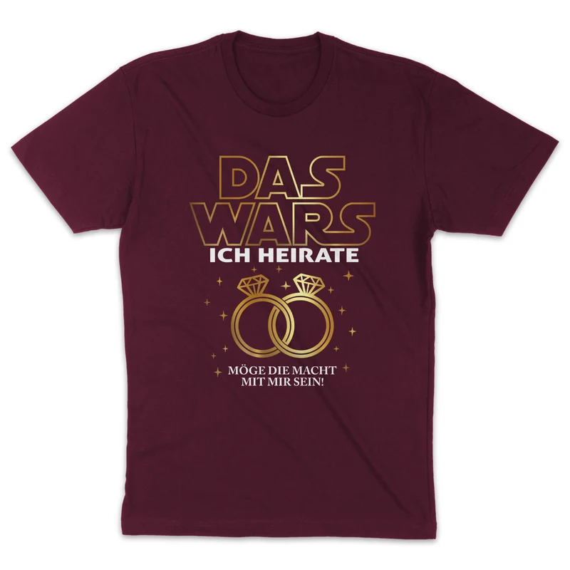 DAS WARS JGA Shirt Männer Junggesellenabschied Jga T-Shirts Hochzeit Bräutigam Wunschname Shirts jga