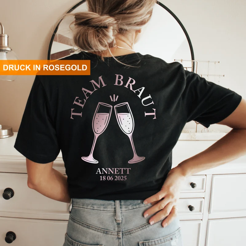 JGA Shirt Personalisiert Junggesellinnenabschied tshirts Frauen JGA Shirt Braut Team Braut Shirts Party Feiern Unisex XS - 3XL