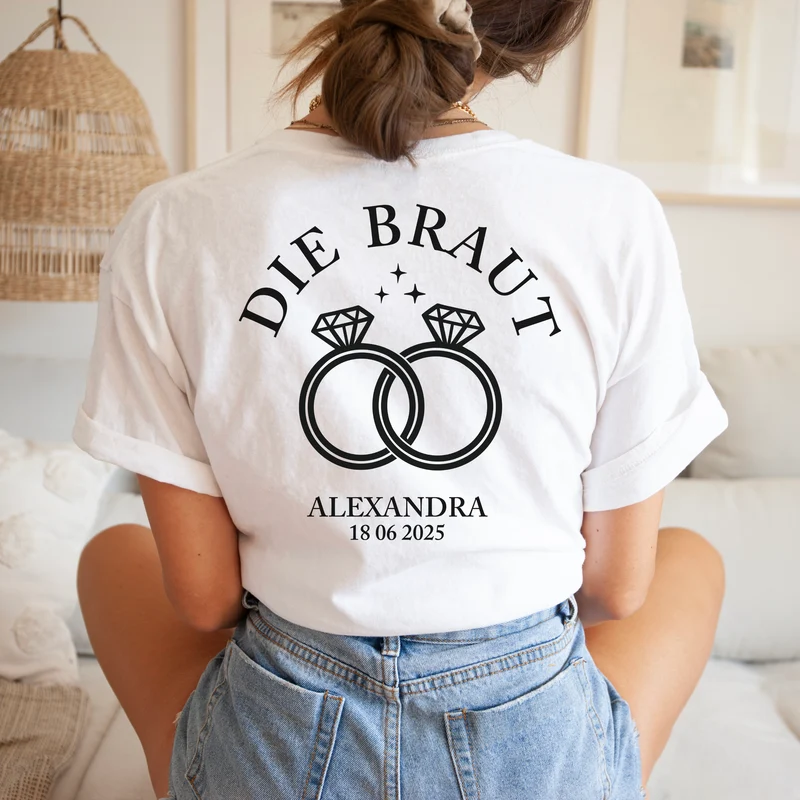 JGA Shirt Personalisiert Junggesellinnenabschied tshirts Frauen JGA Shirt Braut Team Braut Shirts Party Feiern Unisex XS - 3XL