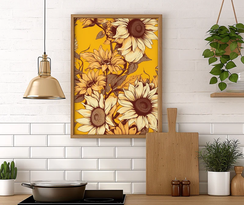Sonnenblumen Poster Landhaus Bild Wohnzimmer Deko Schlafzimmer Poster Büro Print Blumen Esszimmer Bild Sommer Poster Geschenk Hausbau