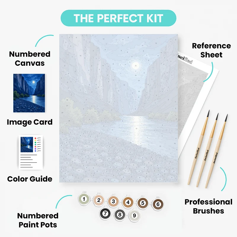 Moonlit Boquillas Canyon - Paint by Numbers Kit