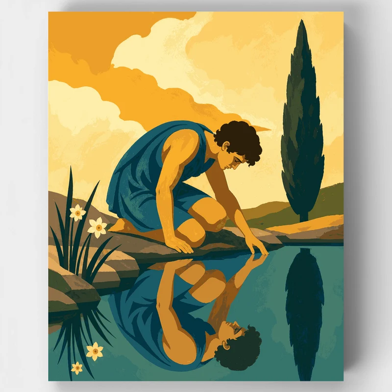 Narcissus at the Pool - Paint by Numbers Kit