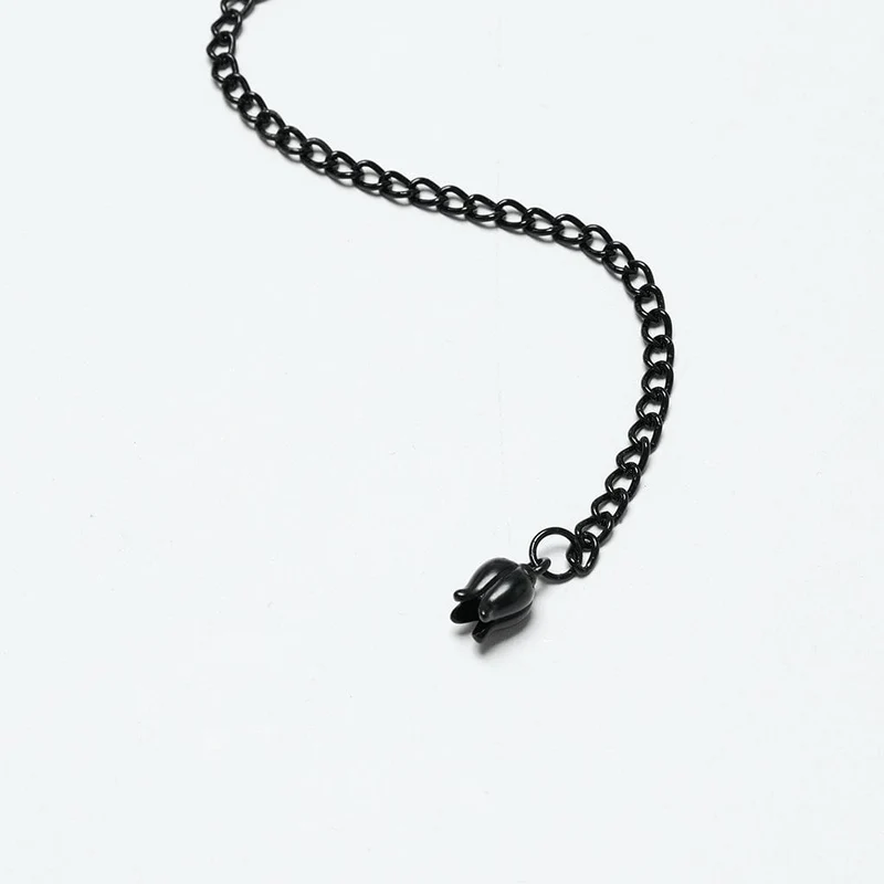 Damen Gothic Floral bestickte Rose Samt Choker Rot