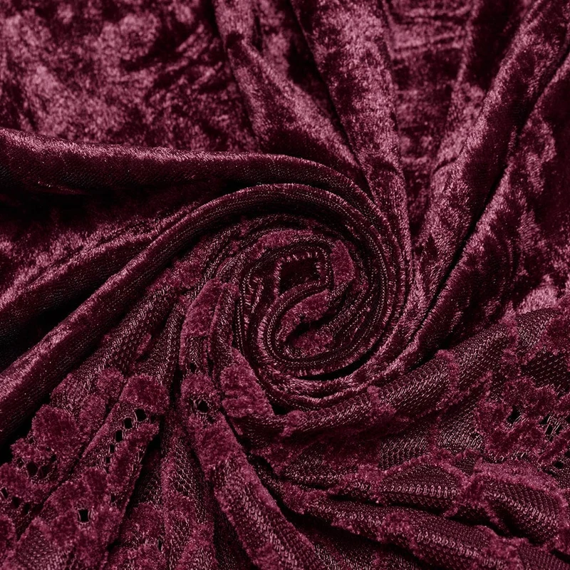 Gothic Fledermausärmel-Spitzen-Splice-Samt-Fischschwanzrock für Damen, Rot