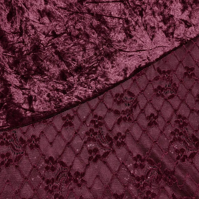 Gothic Fledermausärmel-Spitzen-Splice-Samt-Fischschwanzrock für Damen, Rot