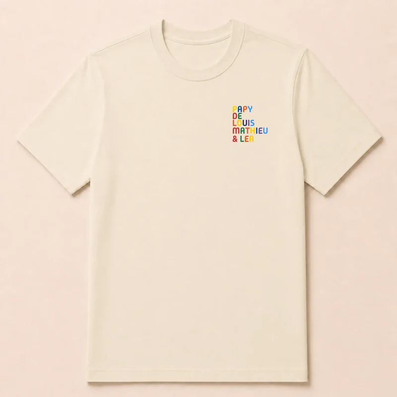 Pull personnalisé papy - Prénoms multicolores brodés